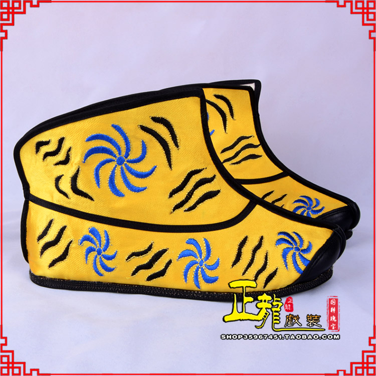 阿合奇.美猴王靴子虎纹靴金黄快靴 猴鞋