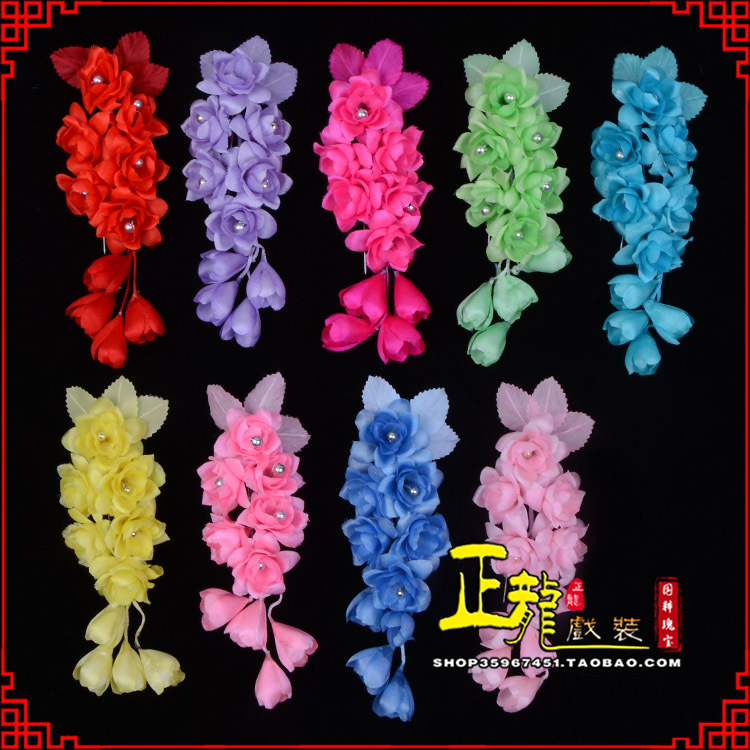 阿合奇鬓花头饰小花头花 真丝绢花